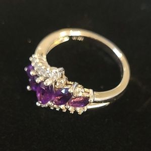 amethyst cubic zirconia ring